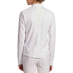 500 Comp Kids' Horse Riding Long-Sleeved Warm Competition Polo Shirt - White