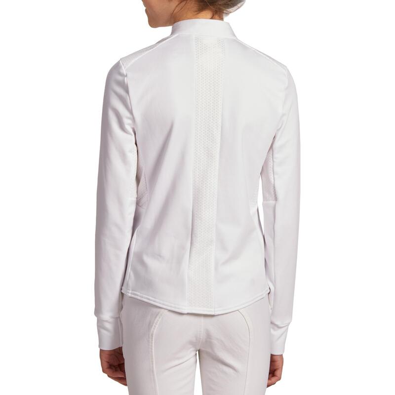 Çocuk Uzun Kollu Binici Polo Tişört - Beyaz - 500