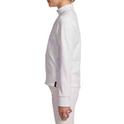 500 Comp Kids' Horse Riding Long-Sleeved Warm Competition Polo Shirt - White