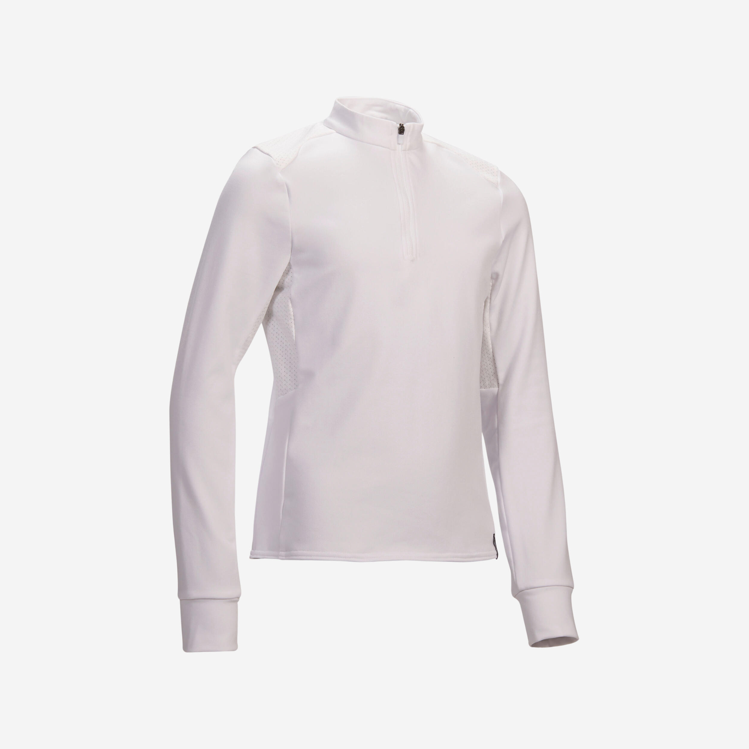 Children's warm long-sleeved polo shirt - 500 white