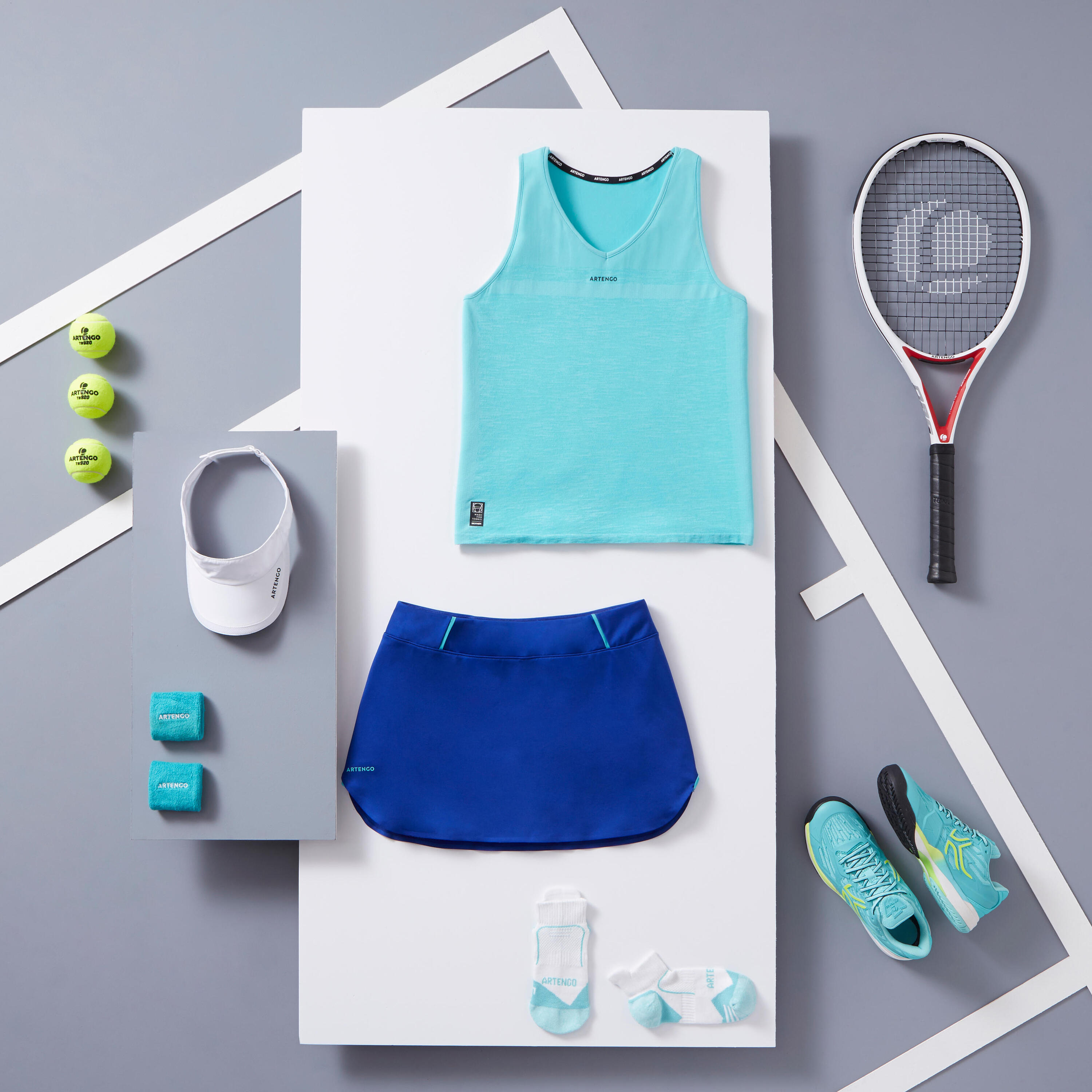 Women's Tennis Lightweight Tank Top Light 900 - Turquoise 2/2