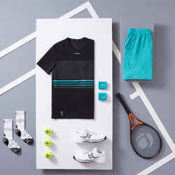 T-shirt tennis LIGHT TTS 900 Herr svart/turkos