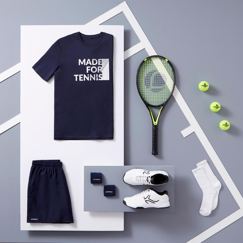 T-Shirt Soft 100 Tennisshirt Herren marineblau