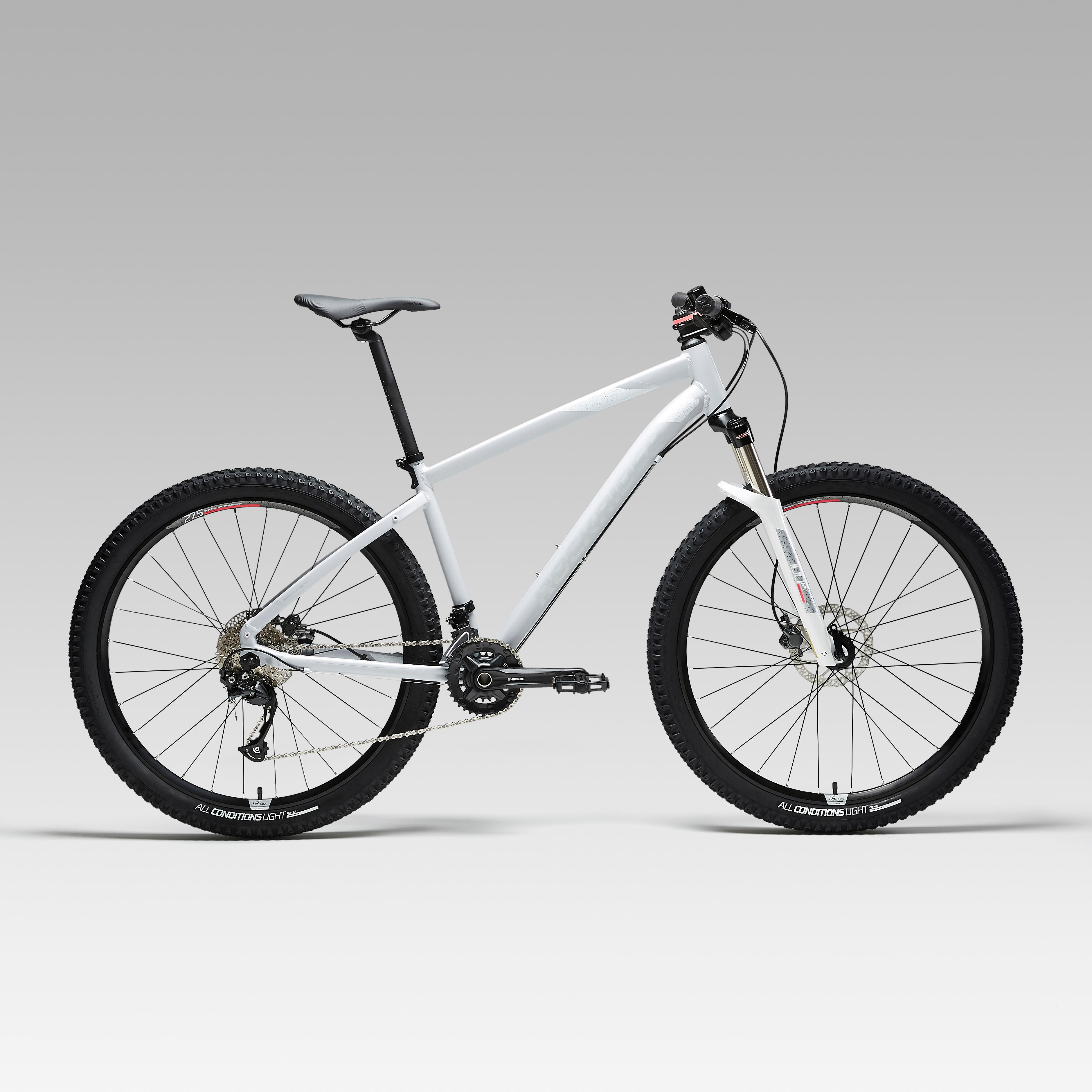 Bicicleta de monta a mujer 27 5 aluminio Rockrider ST 540 gris