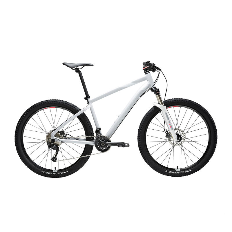 Bicicleta de montaña mujer aluminio 27,5’’ 18V Rockrider St 540 gris rosa