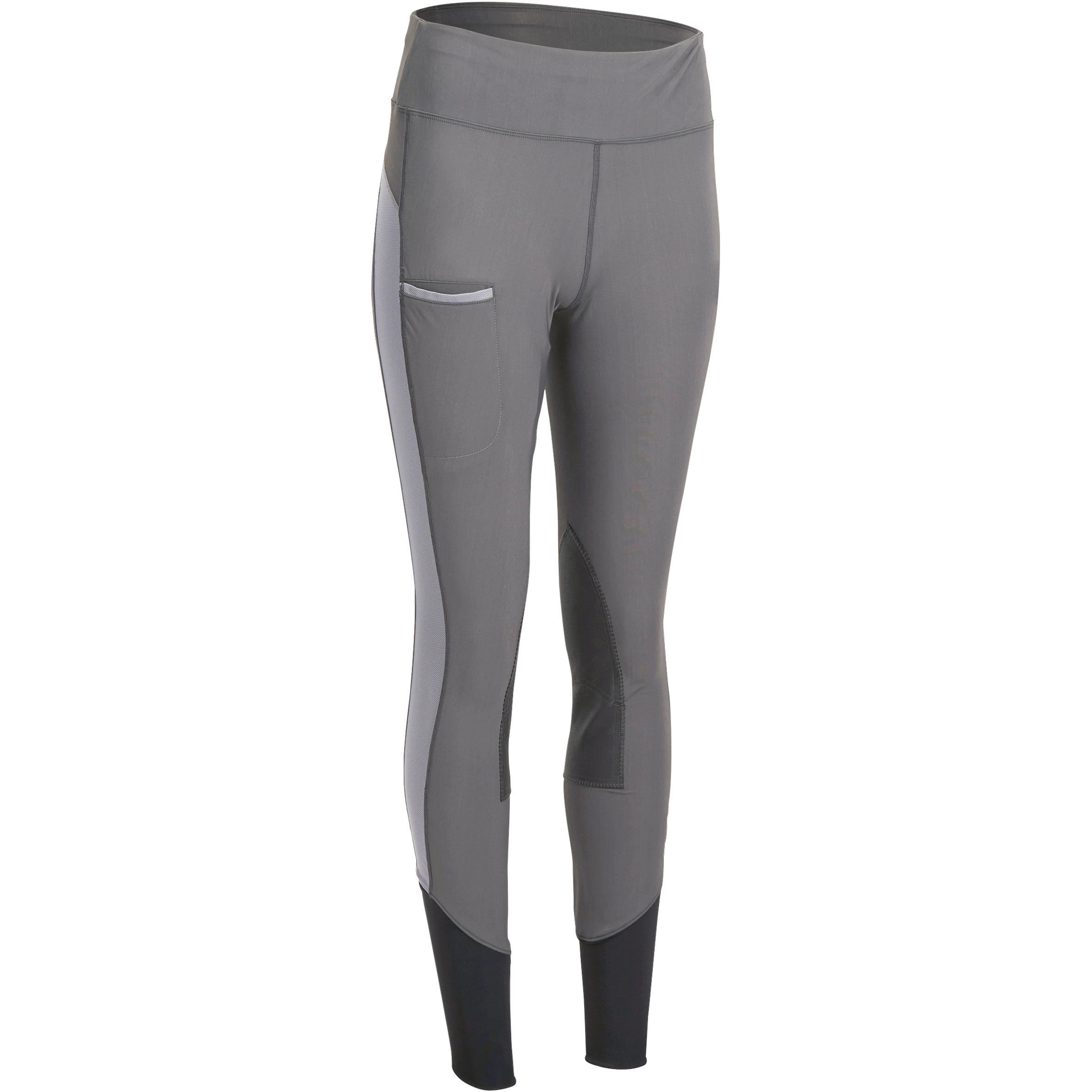 FOUGANZA Women's Horse Riding Leggings 100 Light - Grey