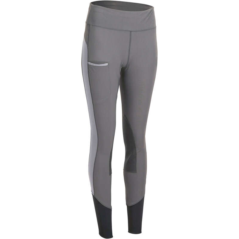 WOMAN HOT WEATHER RIDING WEAR Horse Riding - Light Jodhpurs 100 - Grey FOUGANZA - Horse Riding Clothes