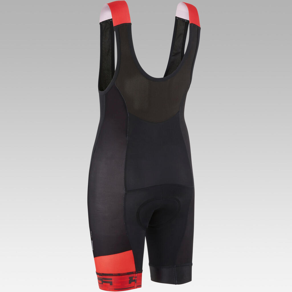 Kids' Cycling Bib Shorts 900 - Black/Red