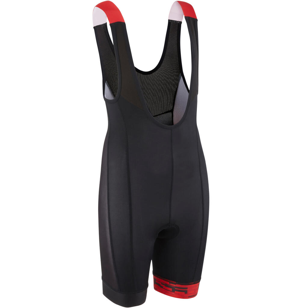 Kids' Cycling Bib Shorts 900 - Black/Red