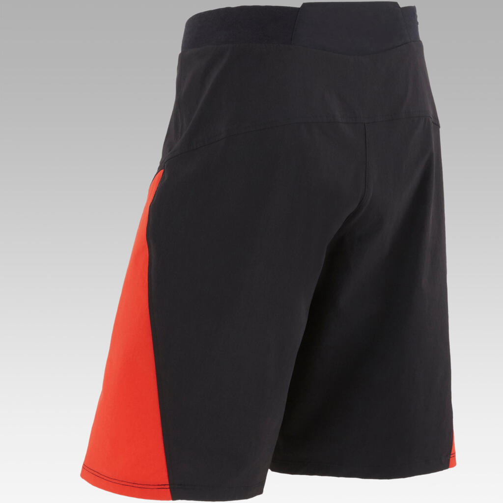 500 Kids' Mountain Bike Shorts - Black/Red