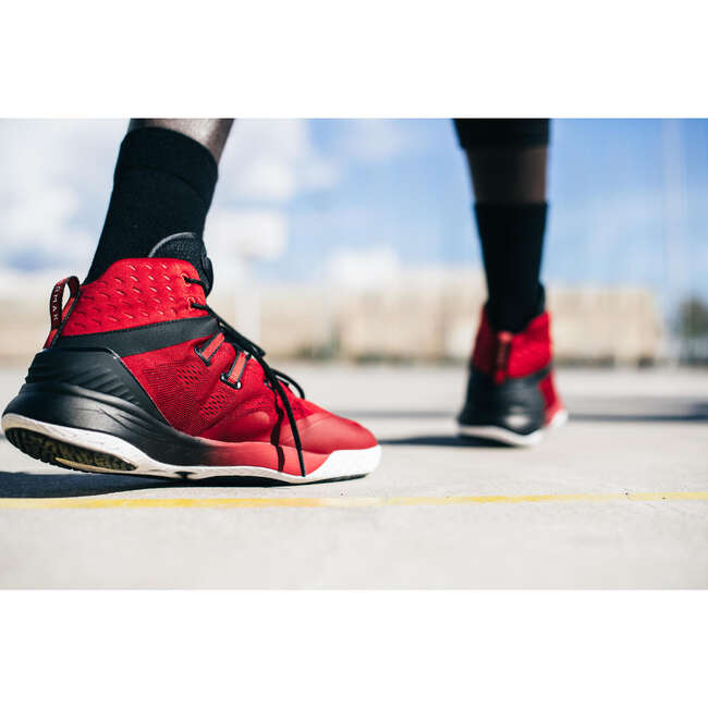 TARMAK Men's HighRise Basketball Shoes SC500 Red/Black...