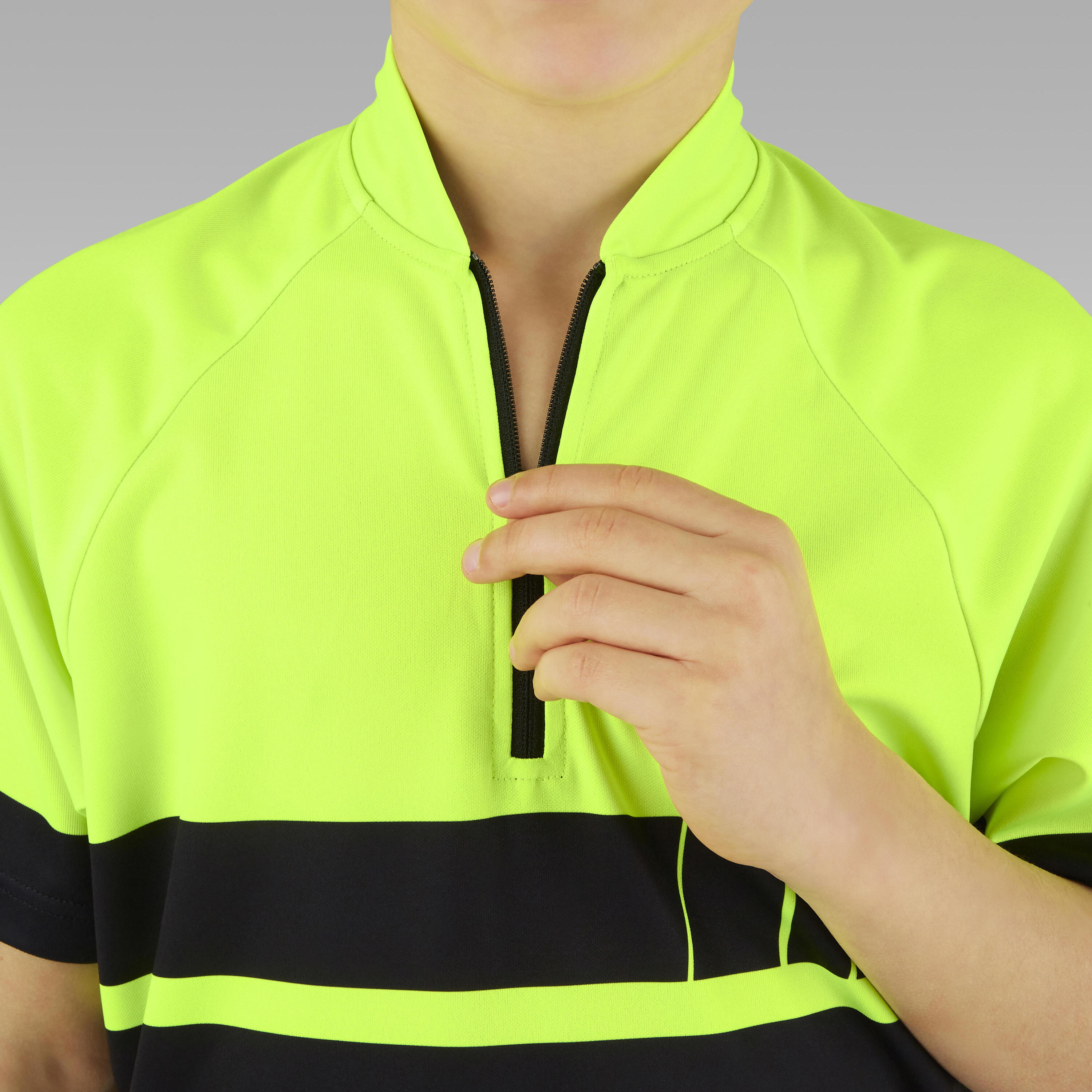 Kids' Short-Sleeved Cycling Jersey 500 - Yellow 3/7