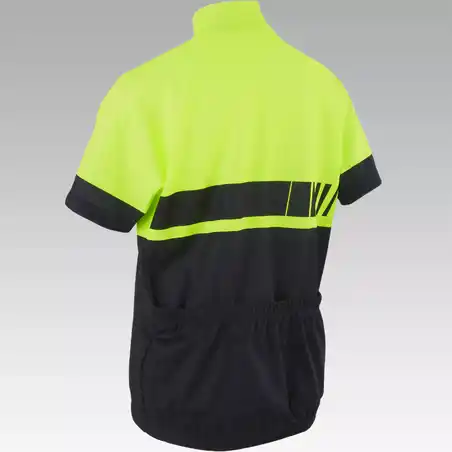 Kids' Short-Sleeved Cycling Jersey 500 - Yellow