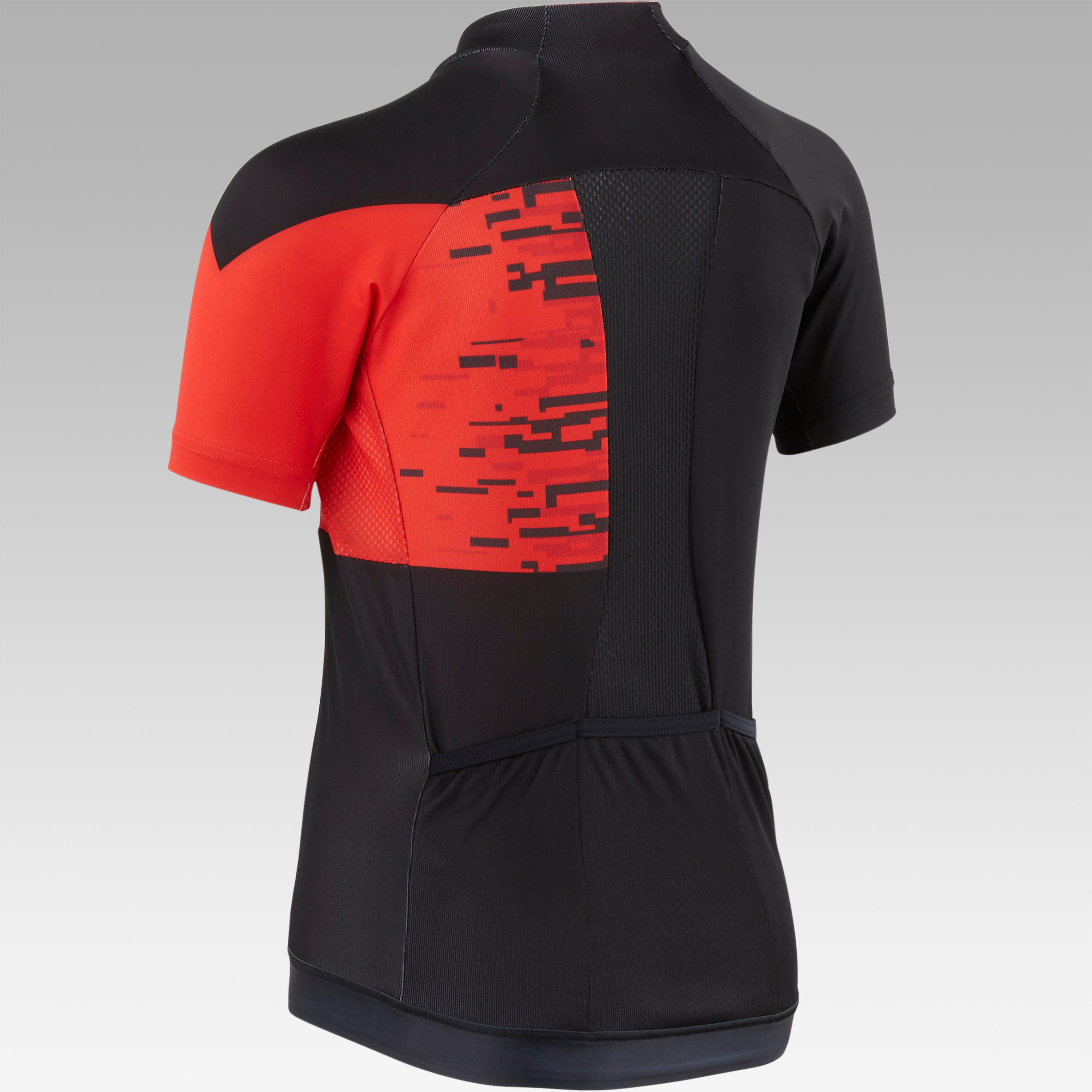 900 Kids' Short-Sleeved Cycling Jersey - Black/Red 2/17