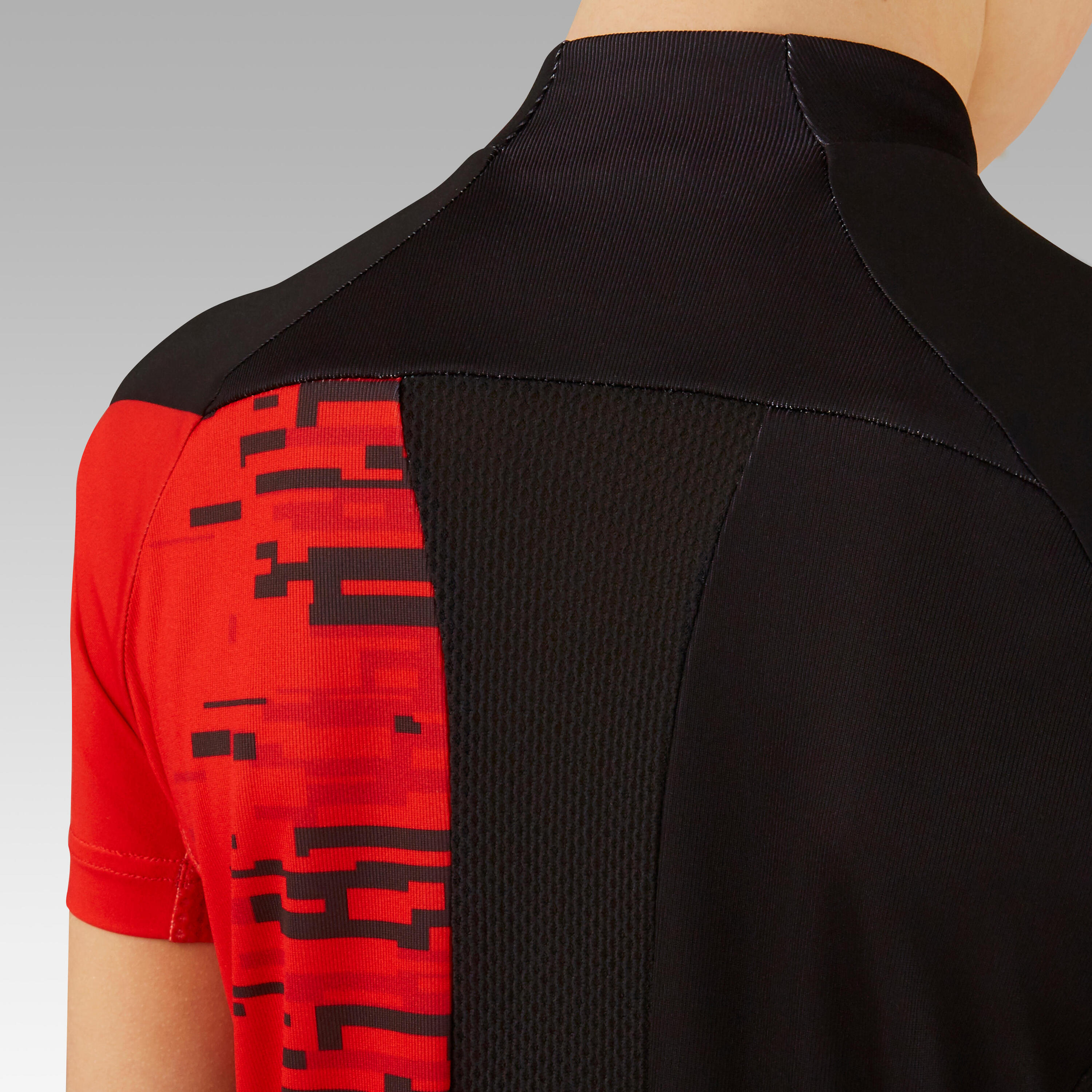 900 Kids' Short-Sleeved Cycling Jersey - Black/Red 6/17
