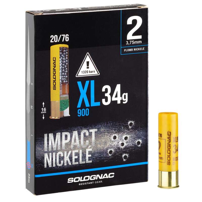 CARTUCHO XL900 34g NI CALIBRE 20/76 CHUMBO N°2 X10 SOLOGNAC - À venda