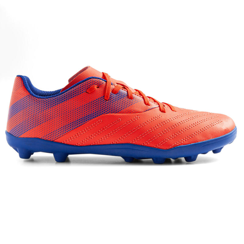 Chaussure de football enfant terrain sec AGILITY 140 FG Lacets Rouge Bleue