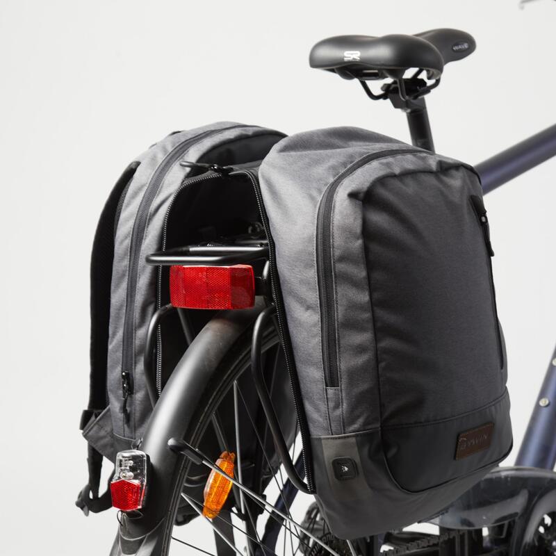 Fahrradtasche Gepäcktasche Rucksack 500 25 Liter grau/schwarz