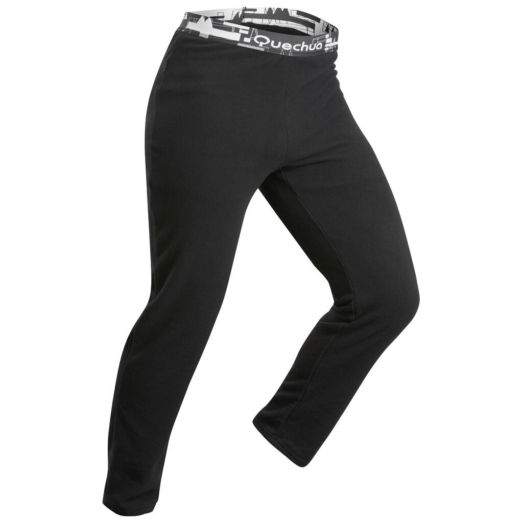 Men's Trekking Fleece Leggings  MH100 - Black