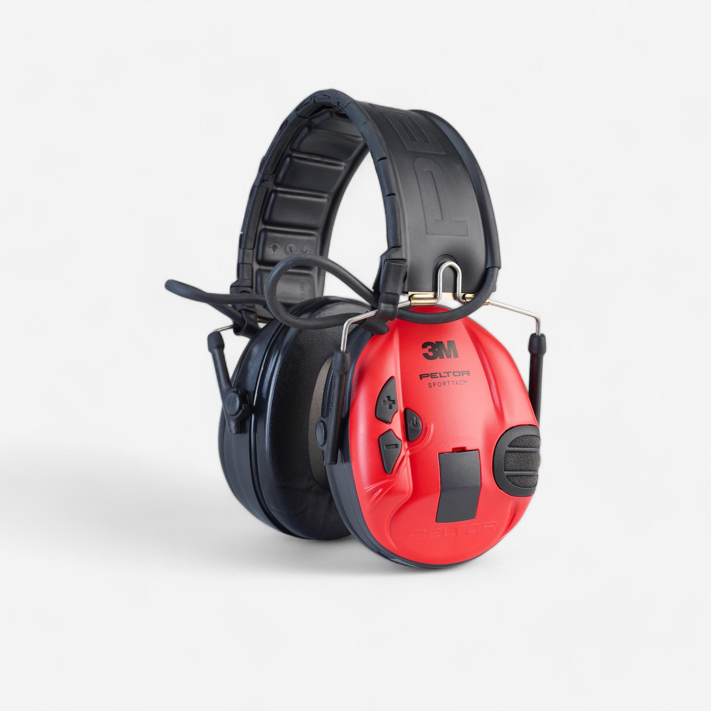 Cuffie elettroniche antirumore SPORTTAC nero-rosso PELTOR | DECATHLON