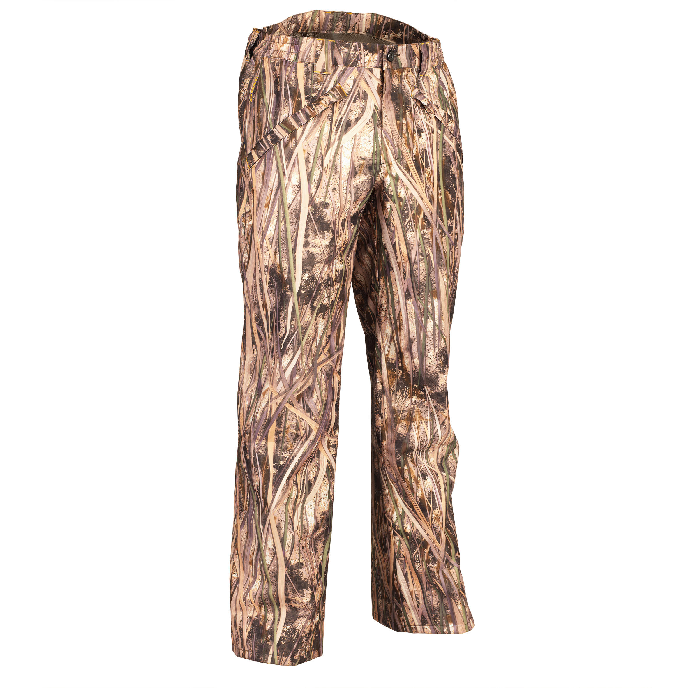 100 Waterproof Country Sport Trousers - Wetlands Camo 1/9