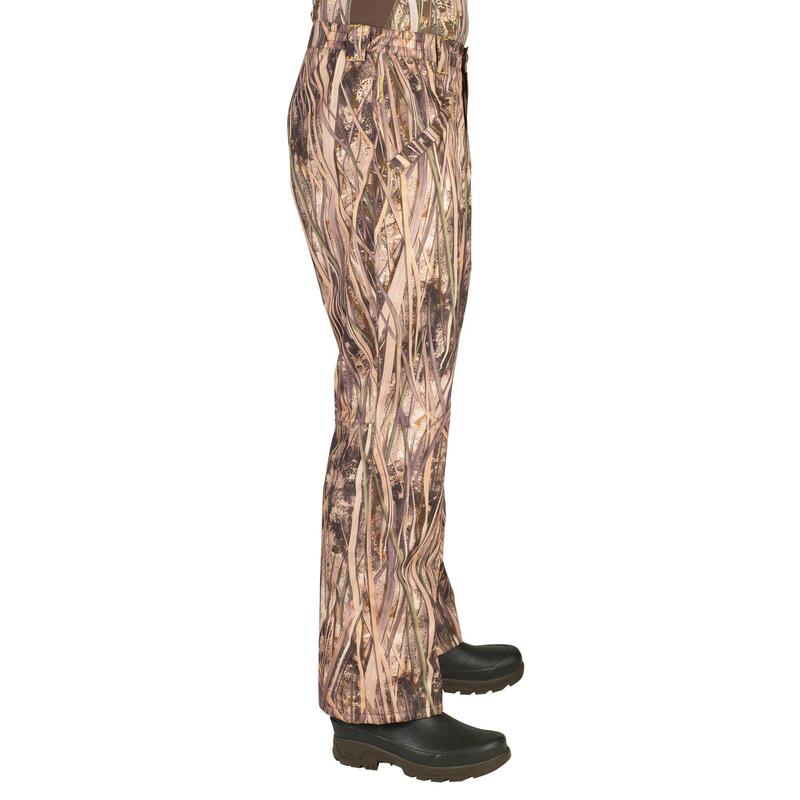 Pantalon chasse imperméable 100 camouflage marais