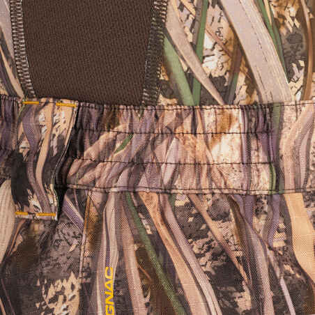 100 neperšlampamos medžioklės kelnės su pelkynų kamufliažu