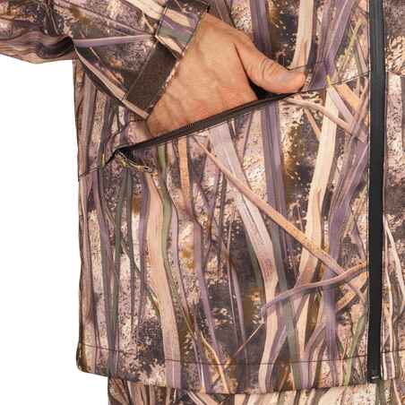 100 Waterproof Hunting Jacket - Wetlands Camo