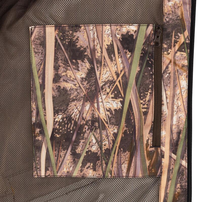 Veste chasse imperméable 100 camouflage marais