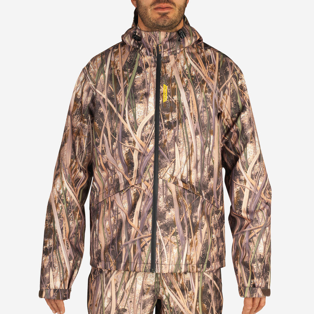 100 Waterproof Hunting Jacket - Wetlands Camo