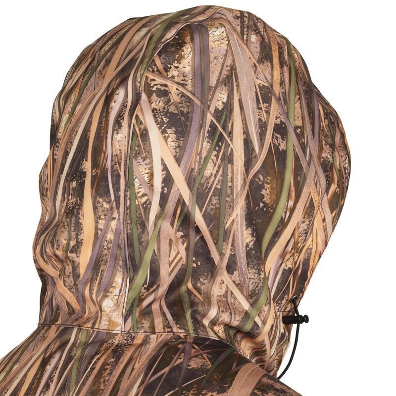 Veste chasse chaude et coupe-vent 100 camouflage marais