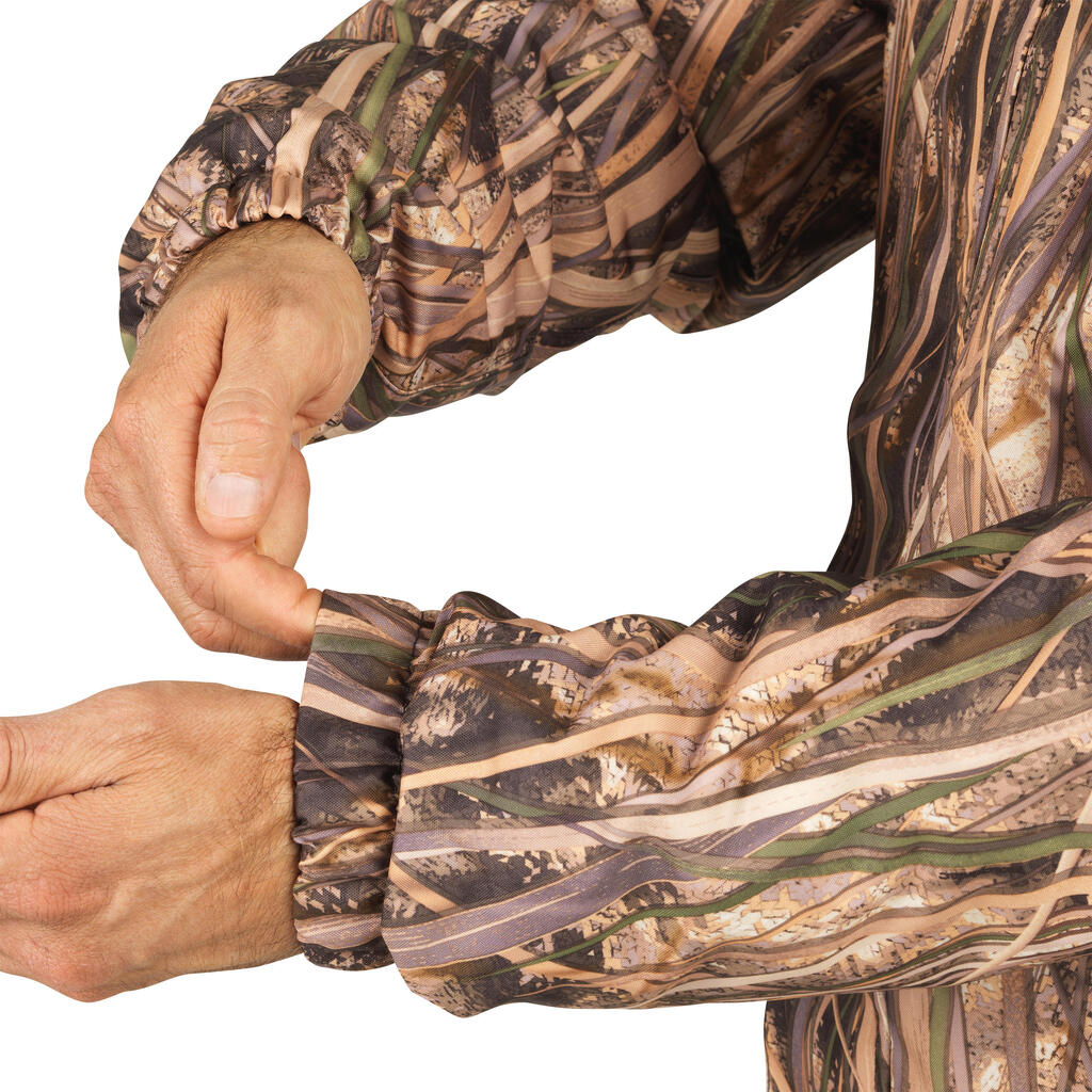 100 Warm Waterproof Hunting Jacket - Wetlands Camo