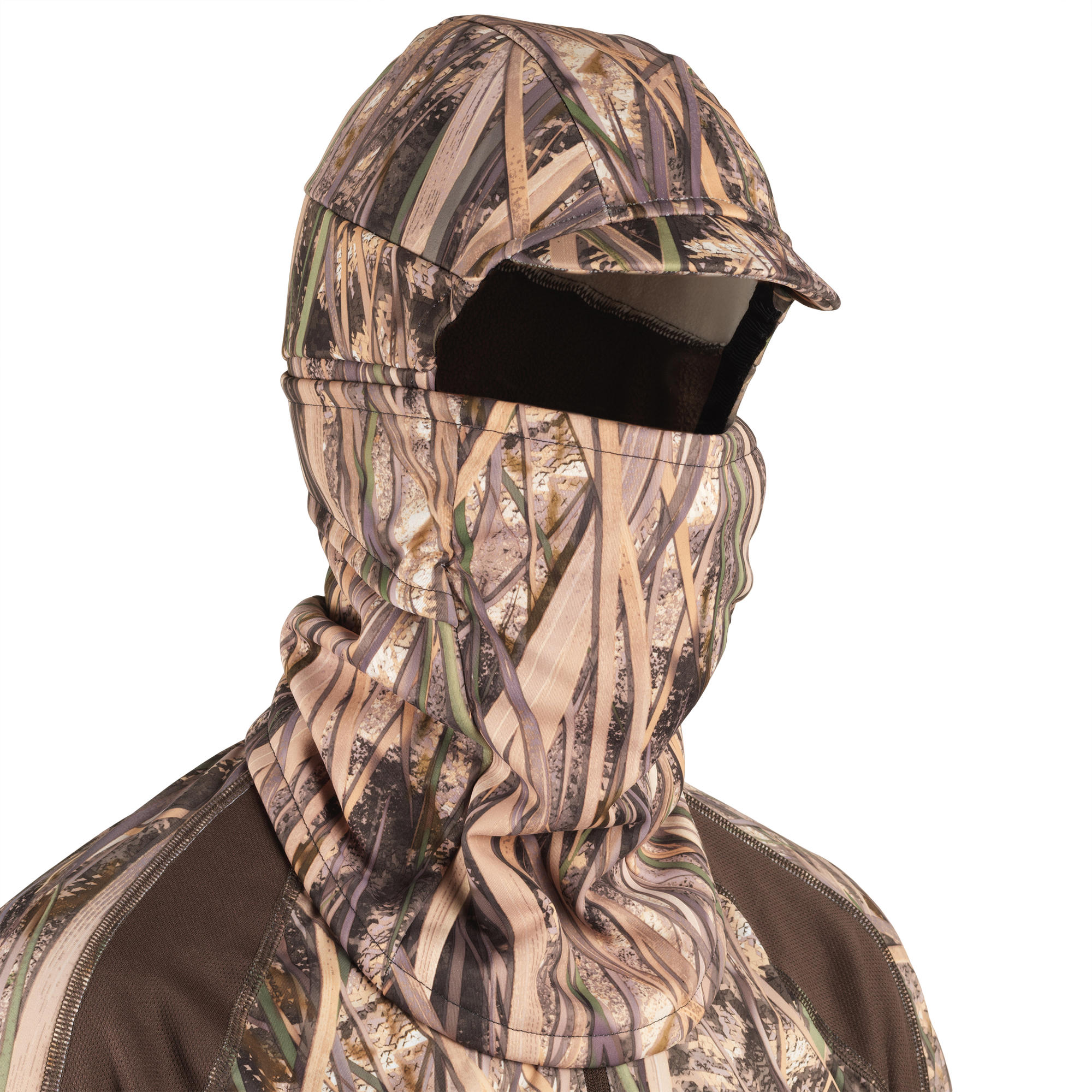 Cagoule chasse chaude 500 camouflage marais | Solognac