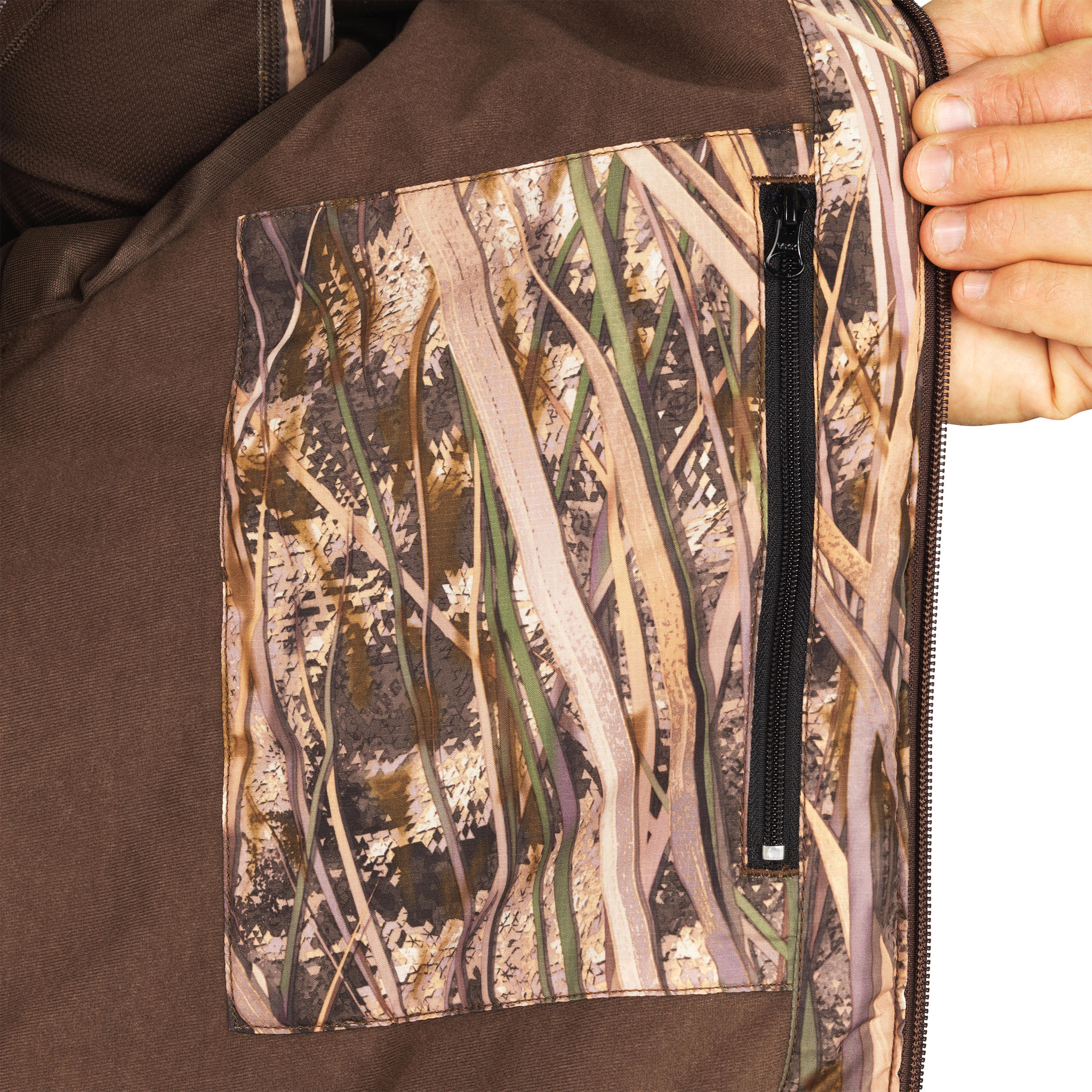 100 Warm Hunting Jacket - Wetlands Camo 9/16