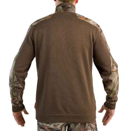 Пуловер за лов Renfort 500, камуфлажен десен гора