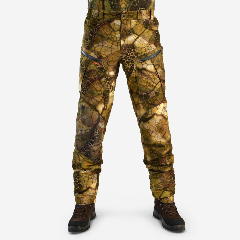 Pantalón Caza Solognac 100 Adulto Camuflaje Marismas Cálido Impermeable