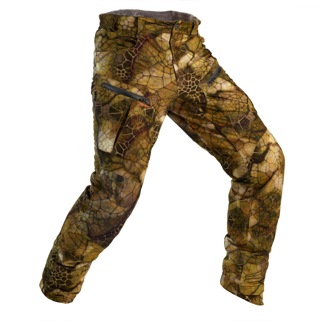 Hunting Trousers Warm Waterproof Silent Camouflage Treemetic 900