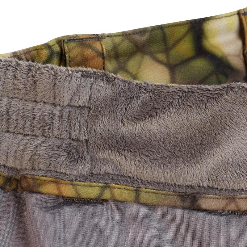 Lovecké kalhoty nepromokavé nehlučné hřejivé 900 maskovací Furtiv