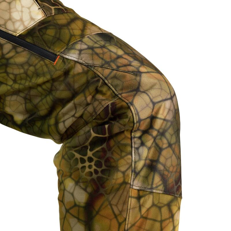 Lovecké kalhoty nepromokavé nehlučné hřejivé 900 maskovací Furtiv