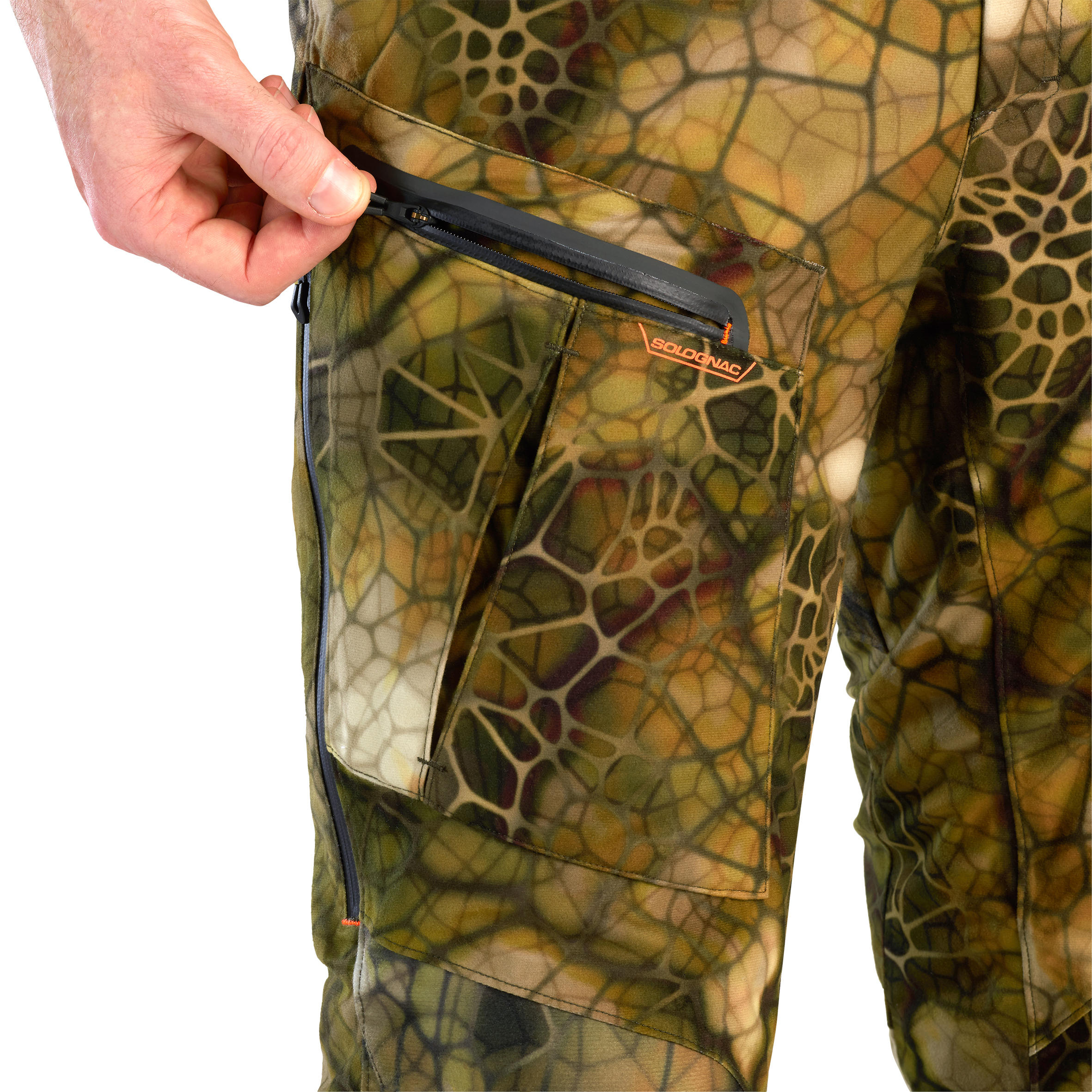 Hunting Silent Warm Waterproof Trousers 900 - Furtiv Camouflage 9/15