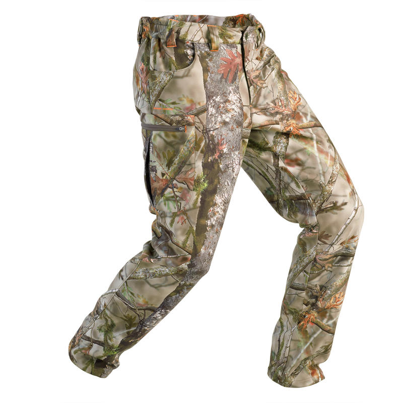 100 Fleece Hunting Trousers - Forest Camo
