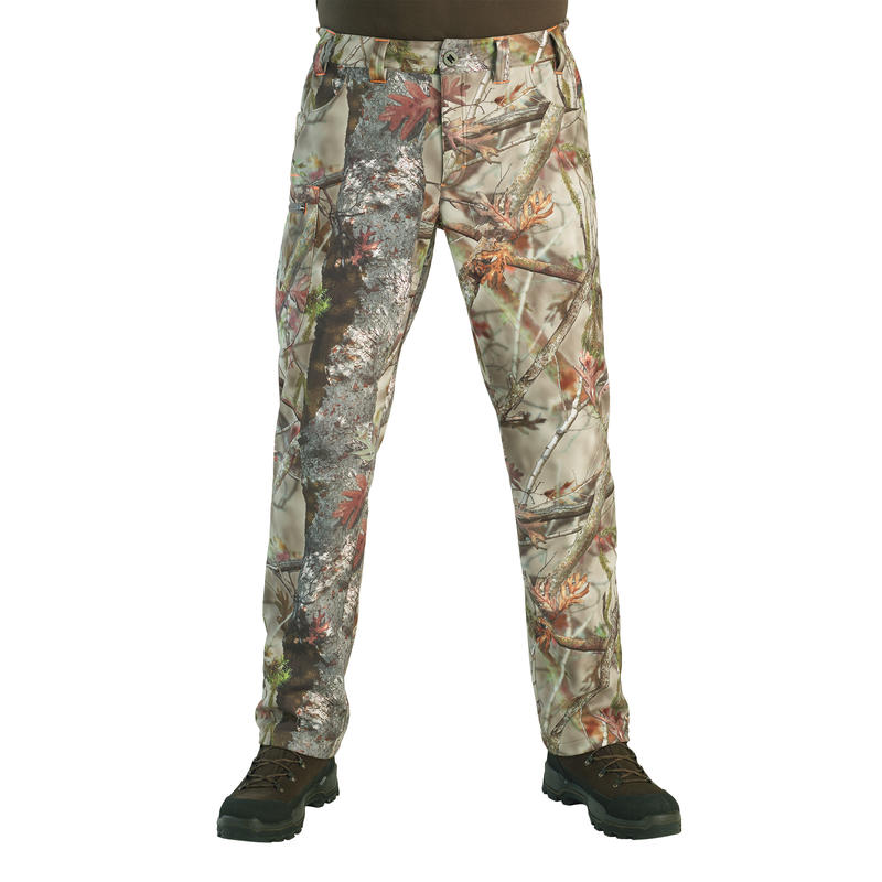 100 Fleece Hunting Trousers - Forest Camo