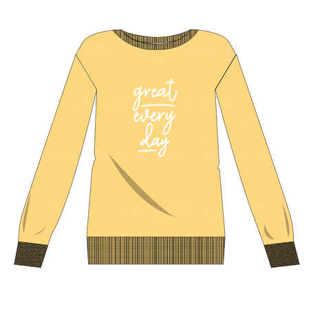 Women's Fitness Sweatshirt 100 - Yellow