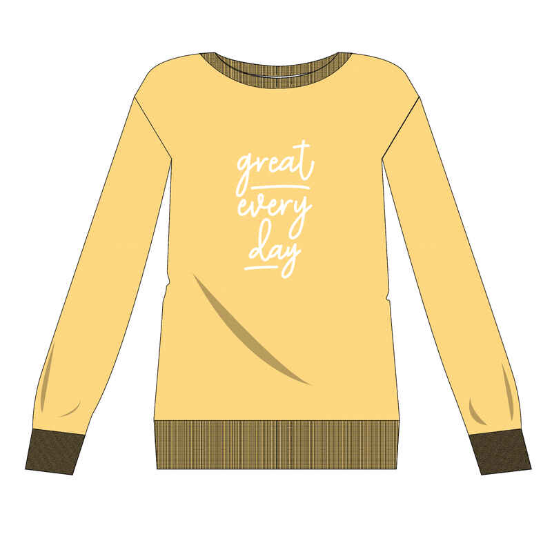 Women's Fitness Sweatshirt 100 - Yellow