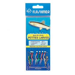 Bas de ligne Petites larves 6 hameçons N°8 pêche en mer