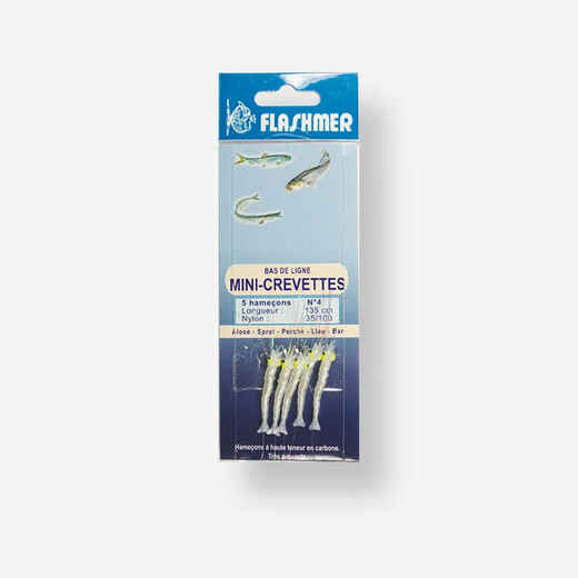 
      Sea Fishing Mini Prawn Leaders N°4 Hooks x5
  