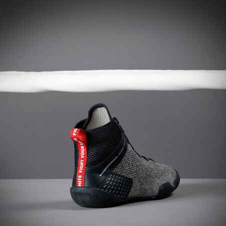 Lightweight Flexible Boxing Shoes 500 - Grey