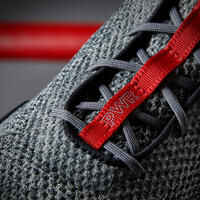 Chaussures de boxe anglaise 500 grises, légères et flexibles