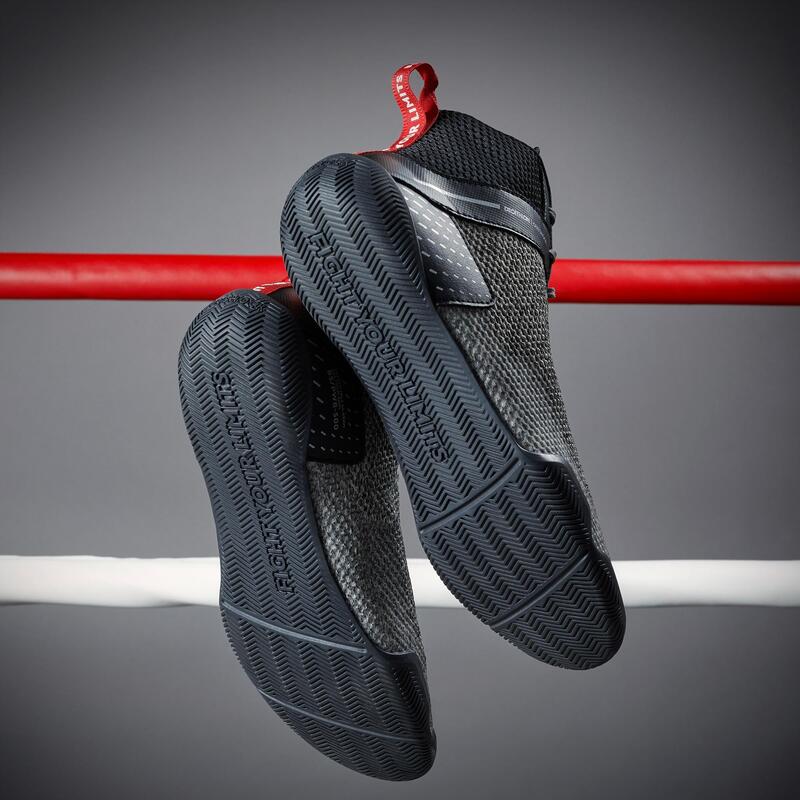 Lightweight Flexible Boxing Shoes 500 - Grey