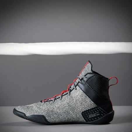 Lightweight Flexible Boxing Shoes 500 - Grey